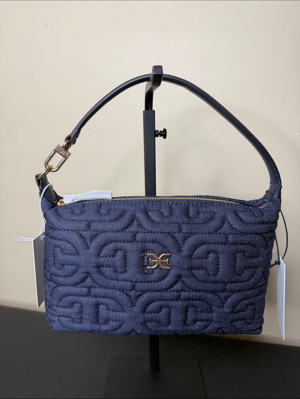 Sam Edelman | Denim Blue Iconic Quilted Logo Pattern Bag